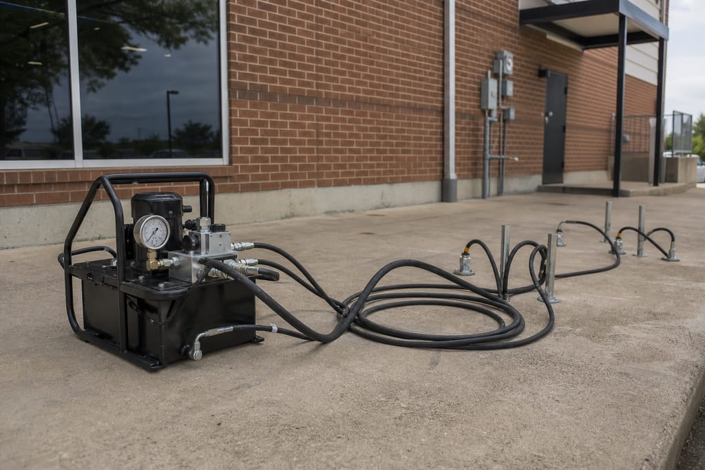 Industrial hydraulic pump equipment photo